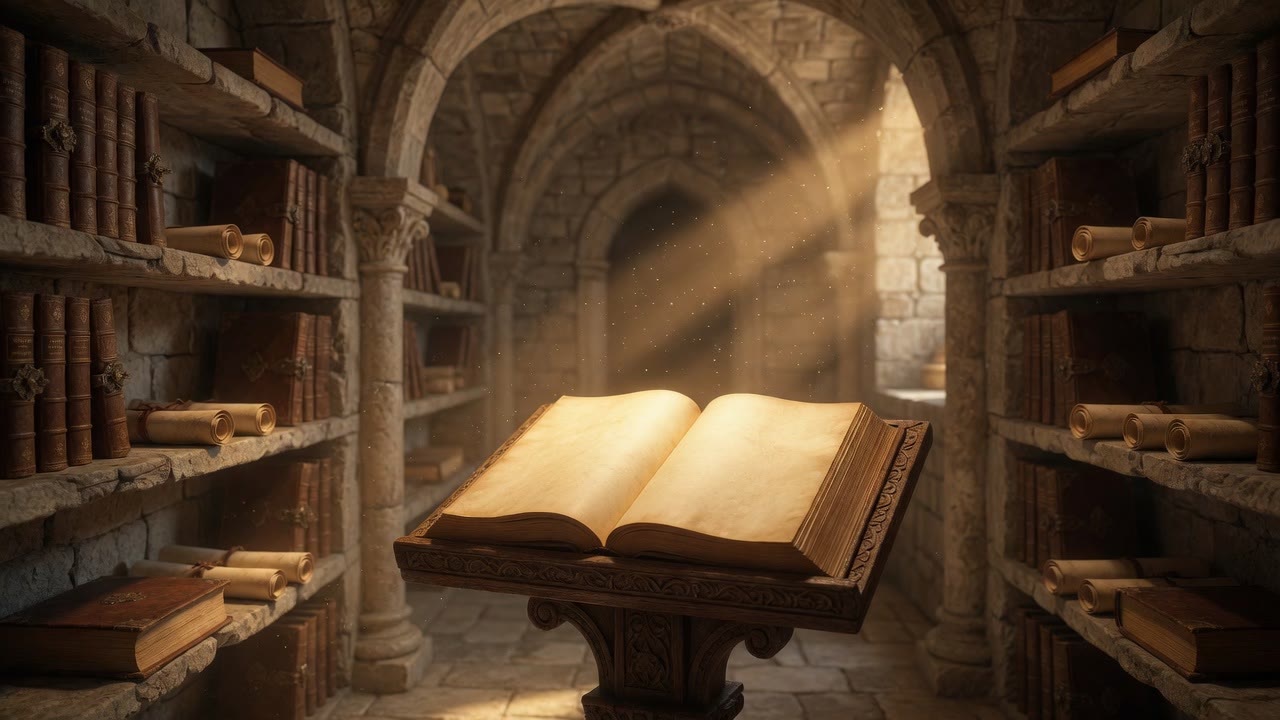 Cathedral and open Bible